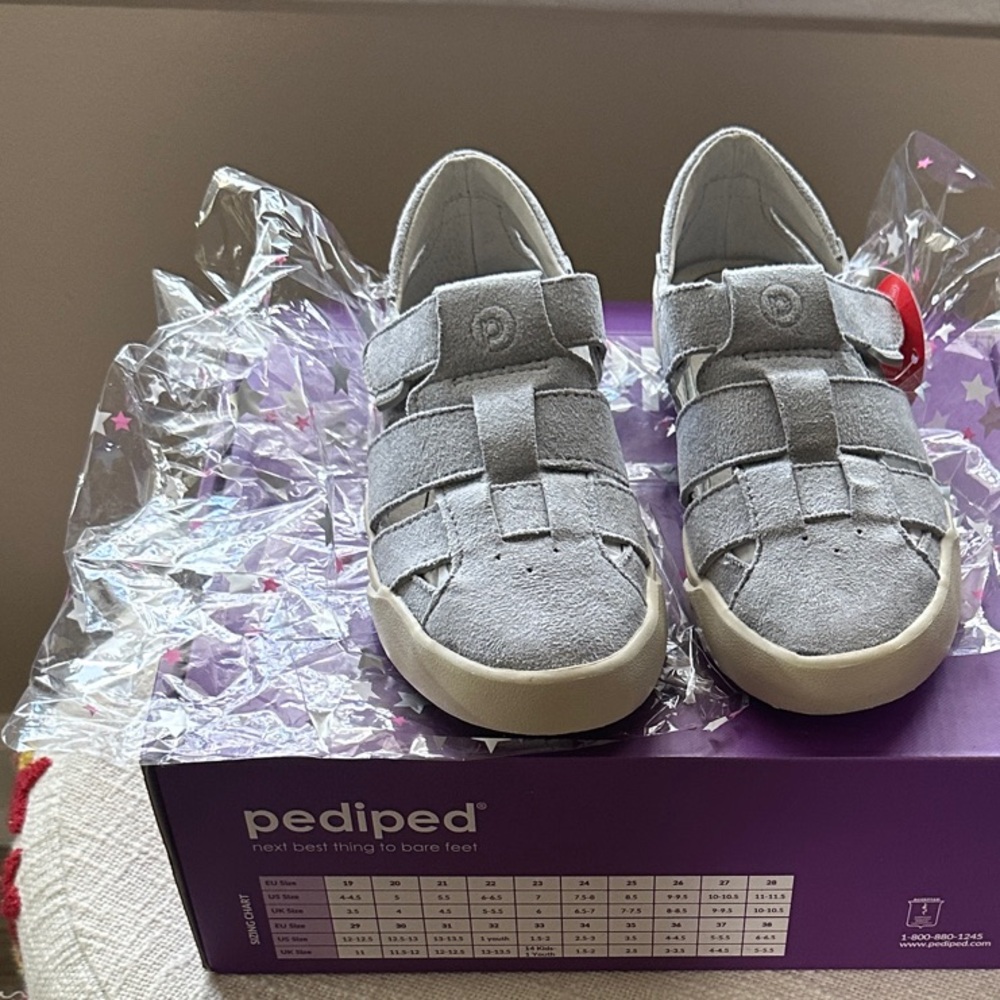Pediped Light Gray Kids Sneakers